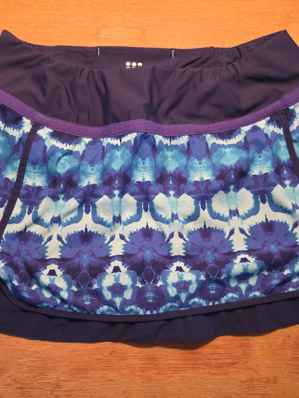 Title Nine Purple and Blue Printed Skater Skirt